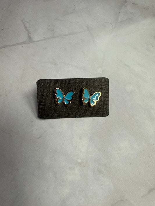 Light Blue Butterfly Stud Earrings