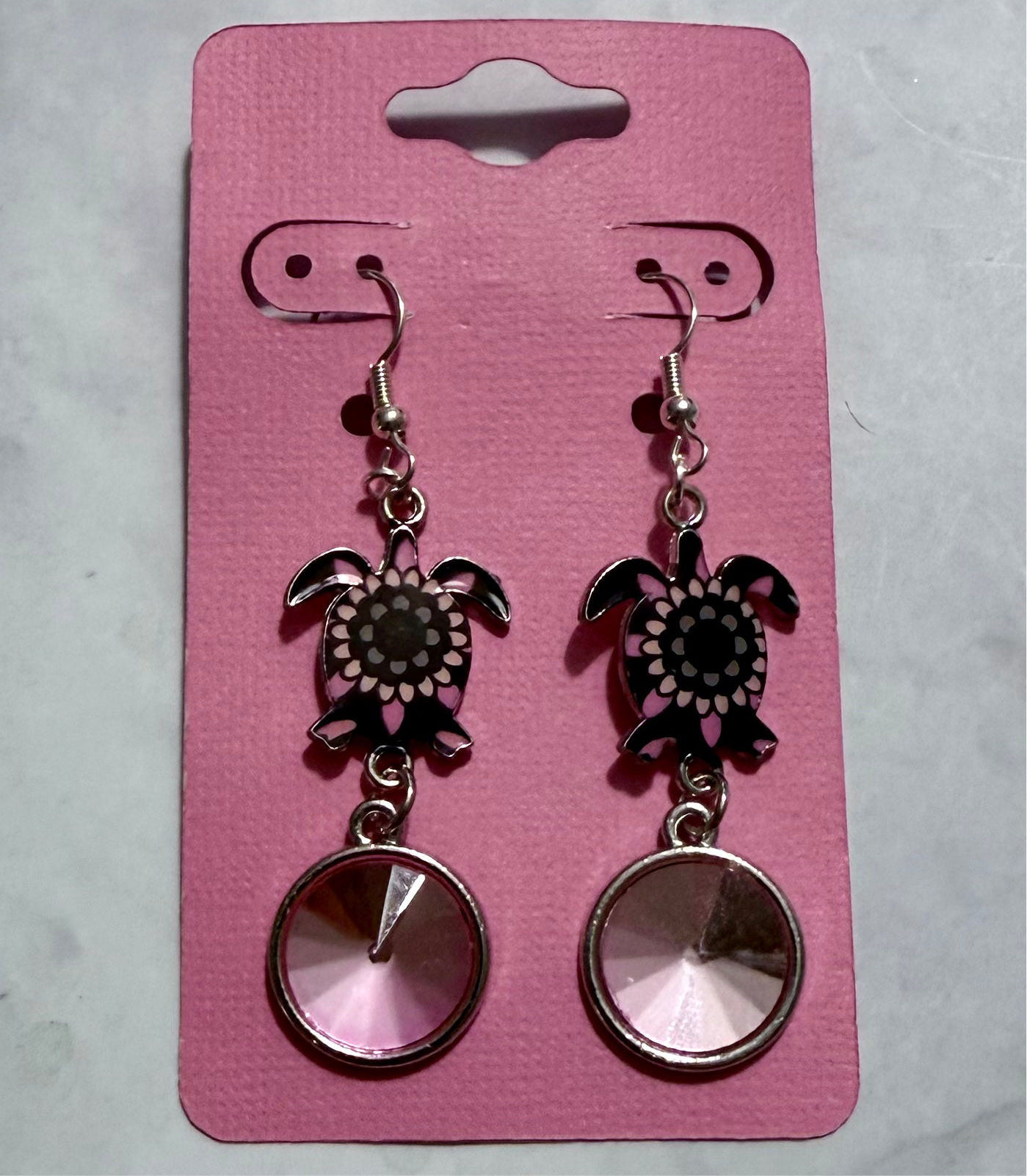 Black/Pink Turtle Dangle