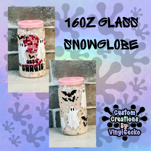 16oz lets boogie ghosties snow globe