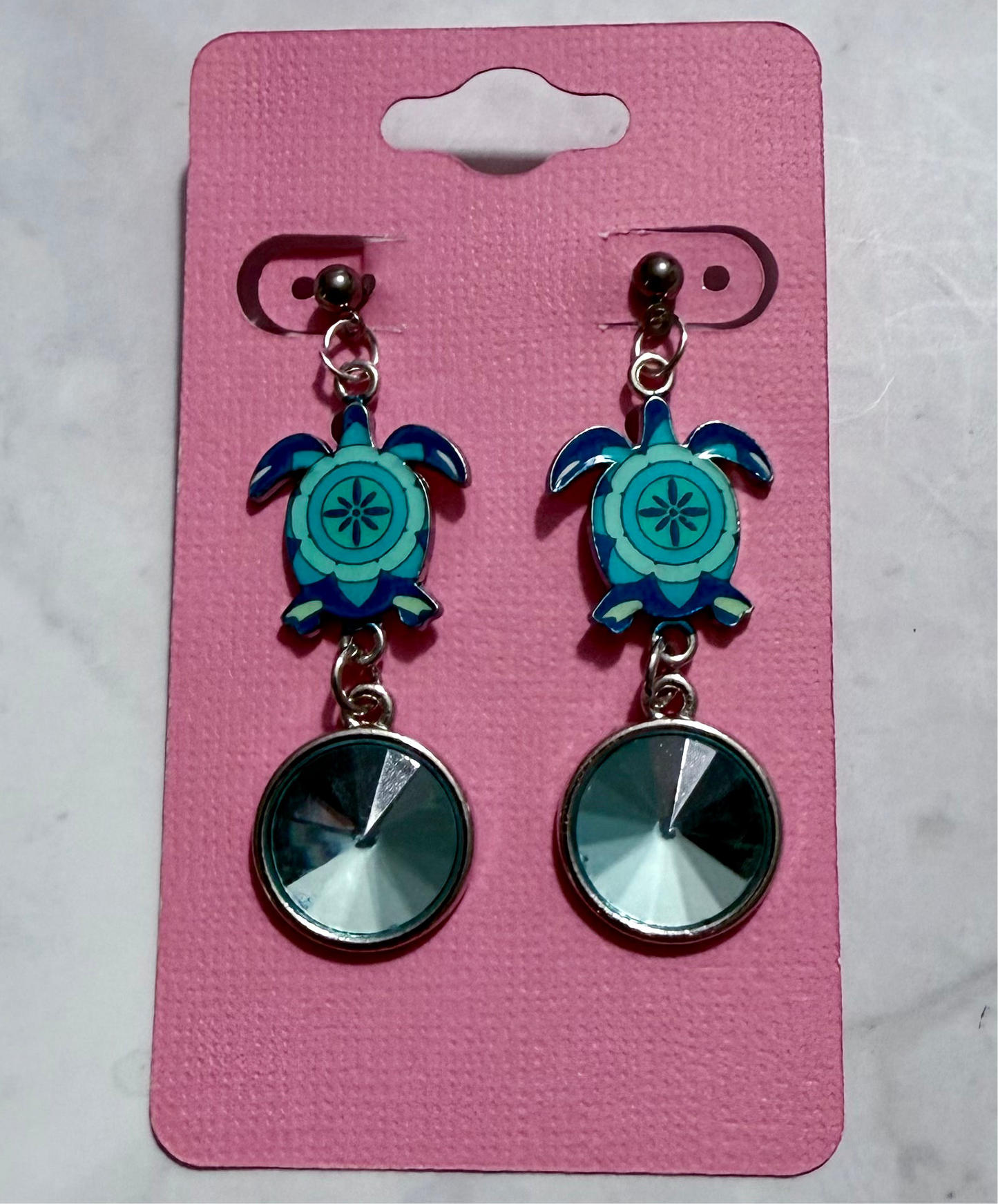 Shades of Light Blue Turtle Dangle