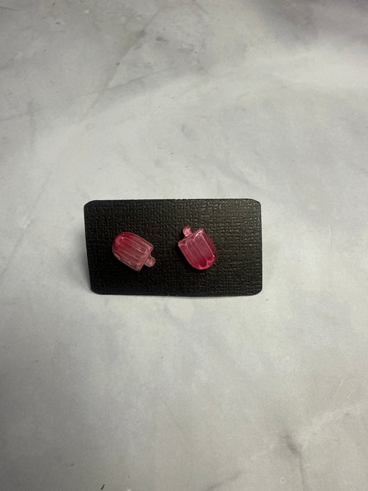 Drk Pink/ Light Pink Popsicle Stud Earrings