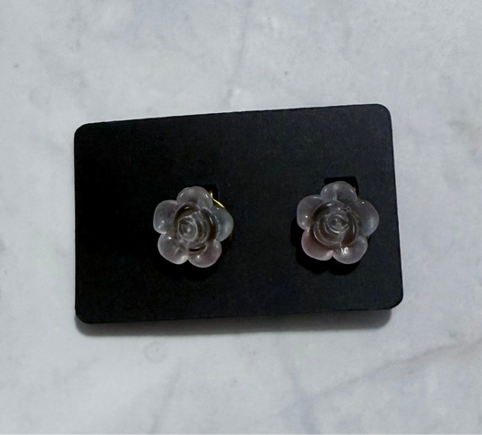 Matte Rose CLIP ON Stud Earring