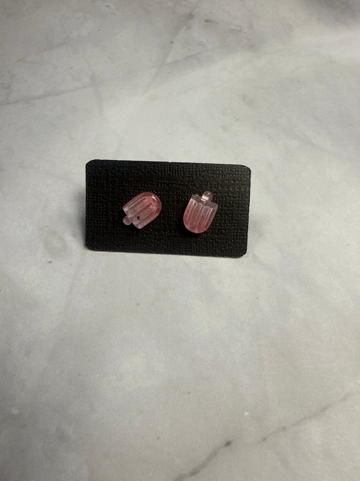 Peach/ Light Pink Popsicle Stud Earrings