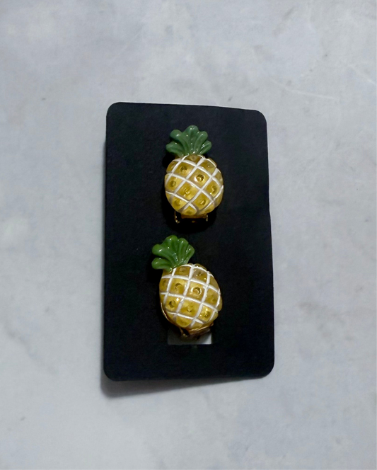 Pineapple CLIP ON Stud Earring
