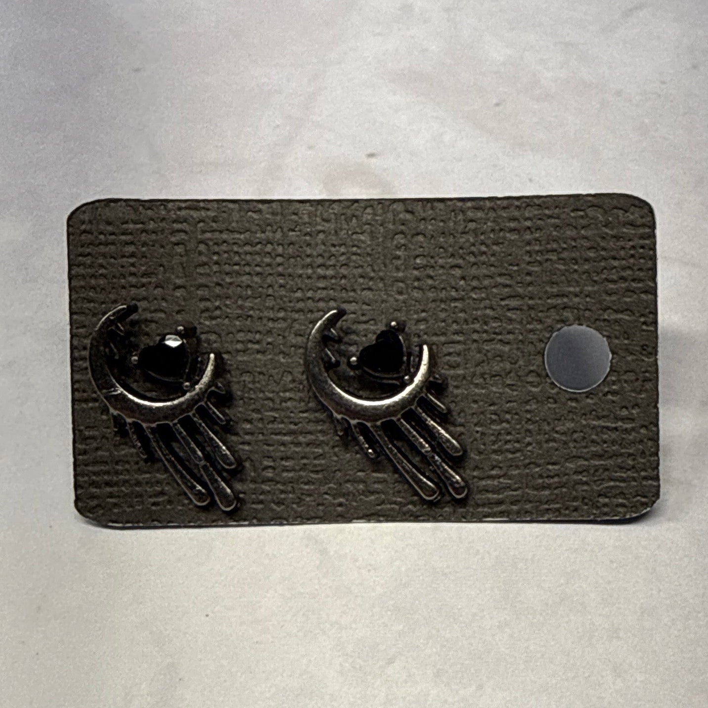 Drippy Moon Stud Earring