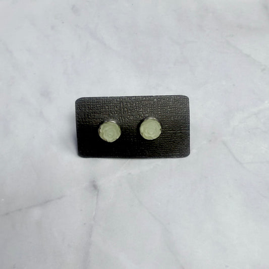 Light Green Rose Stud Earring