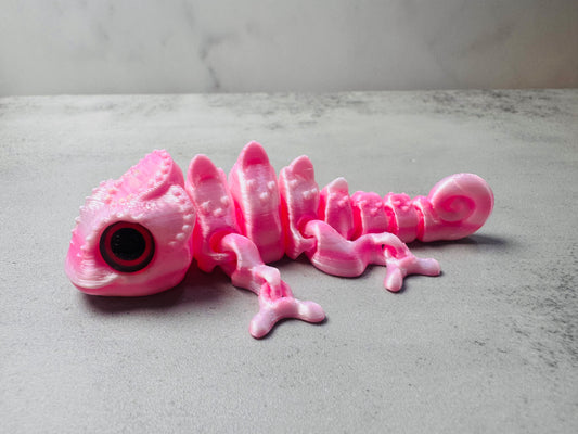 3D Printed Articulated Pink Gecko (RTS)