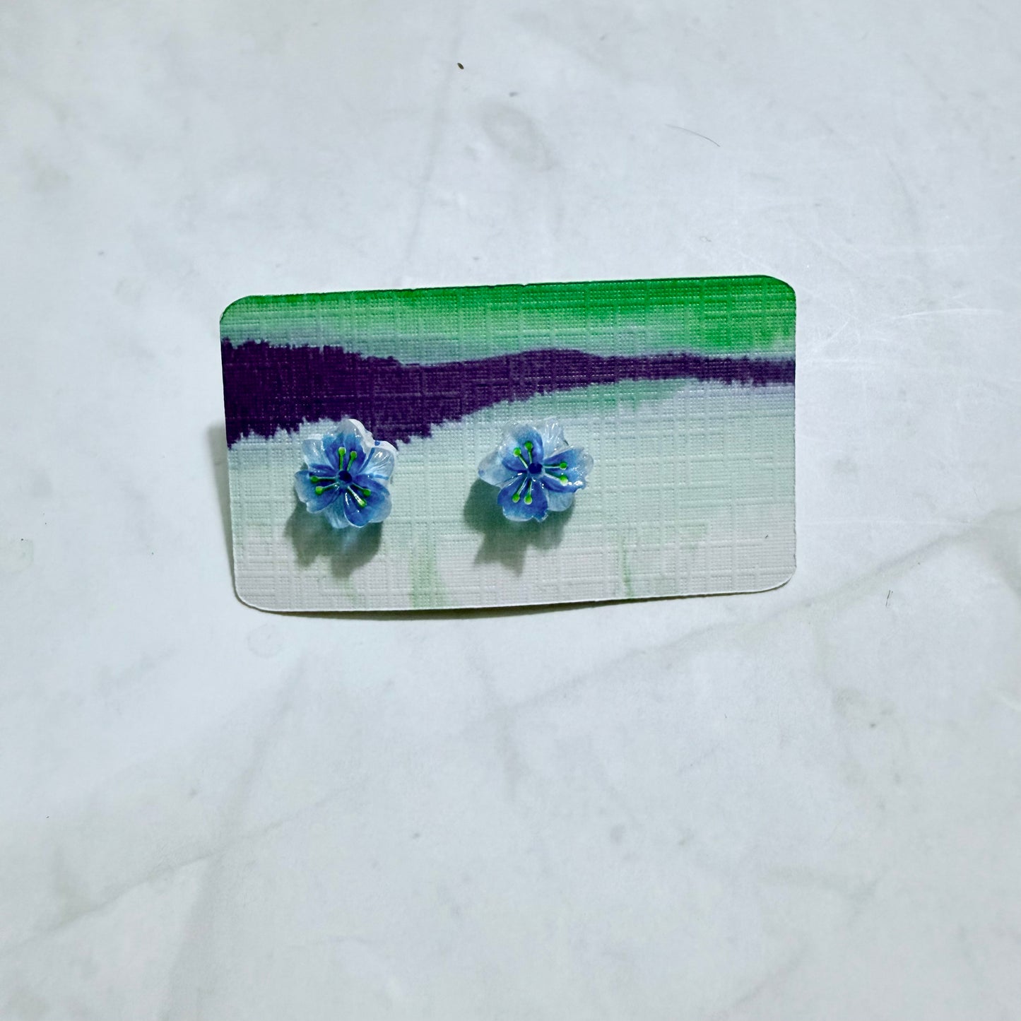 Blue Flower Stud Earring