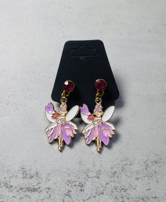 Lavender Fairy w/ Pink Cz Dangle