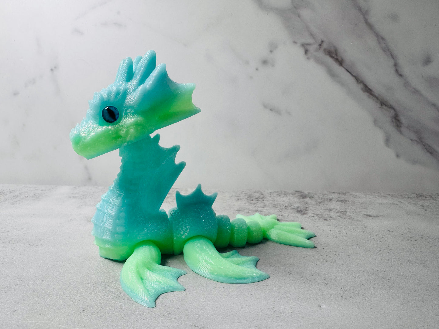3D Printed Articulated Green/Blue Sea Dragon (RTS)