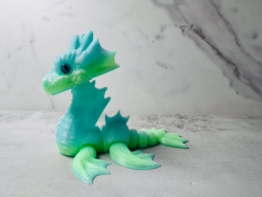 3D Printed Articulated Green/Blue Sea Dragon (RTS)