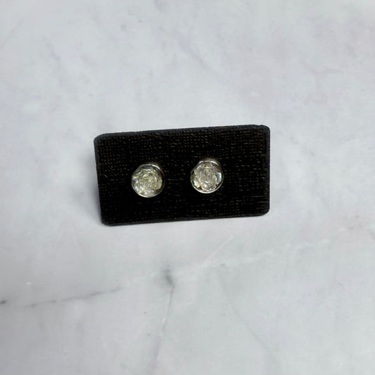 Clear Irridescent Rose Stud Earring