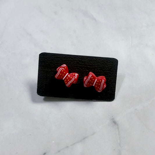Resin Bow Stud Earring