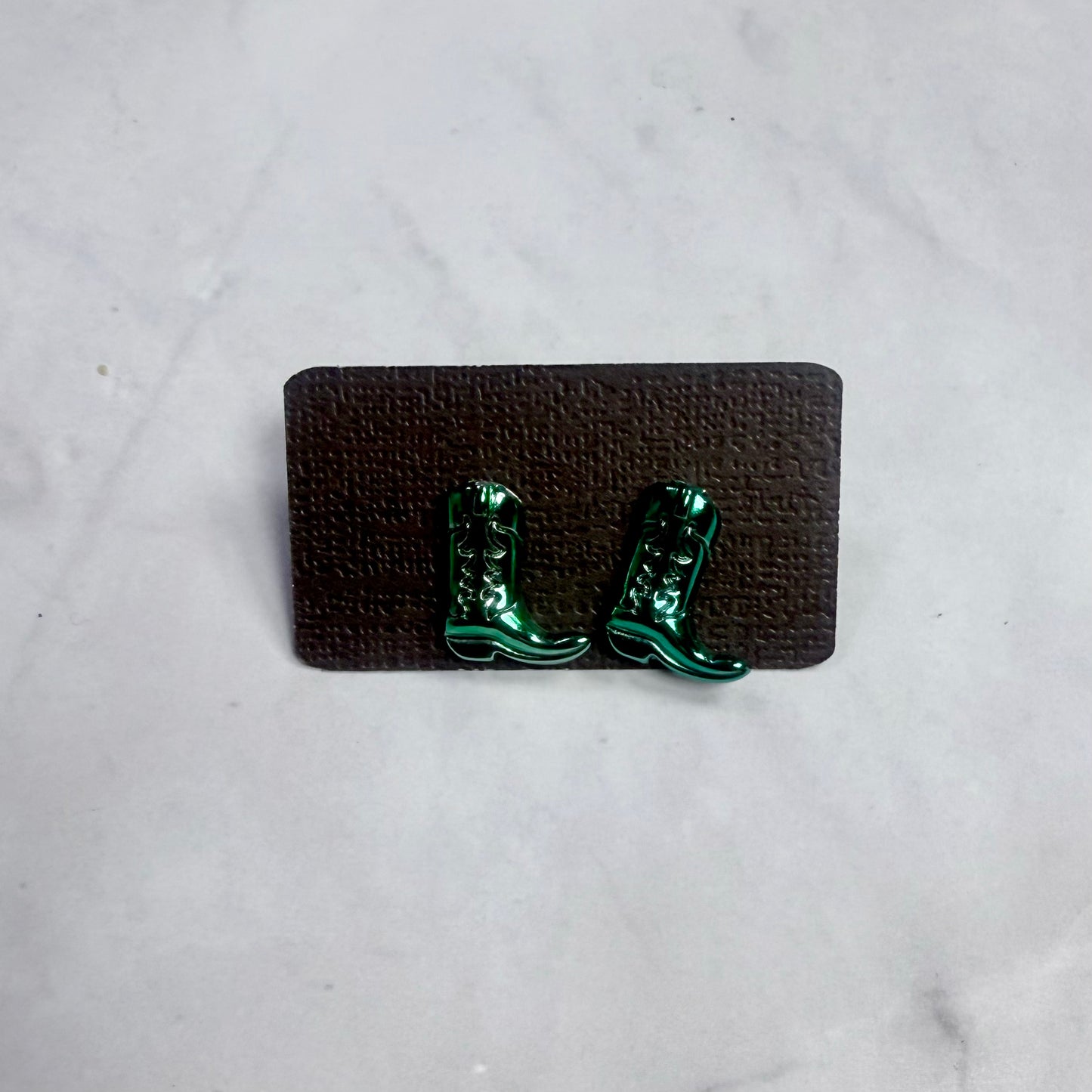 Teal Boot Stud Earring