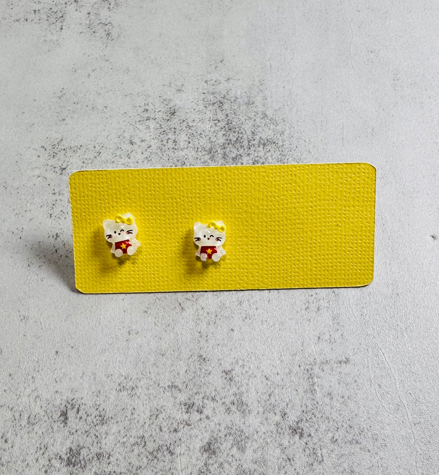 Yellow Kitty Kat Stud Earring