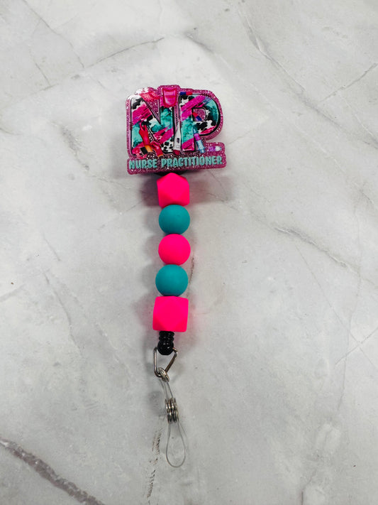 Pink NP Badge Reel Clip
