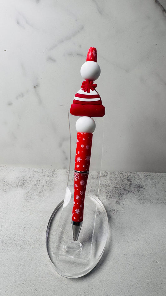Winter Hat Beaded Pen
