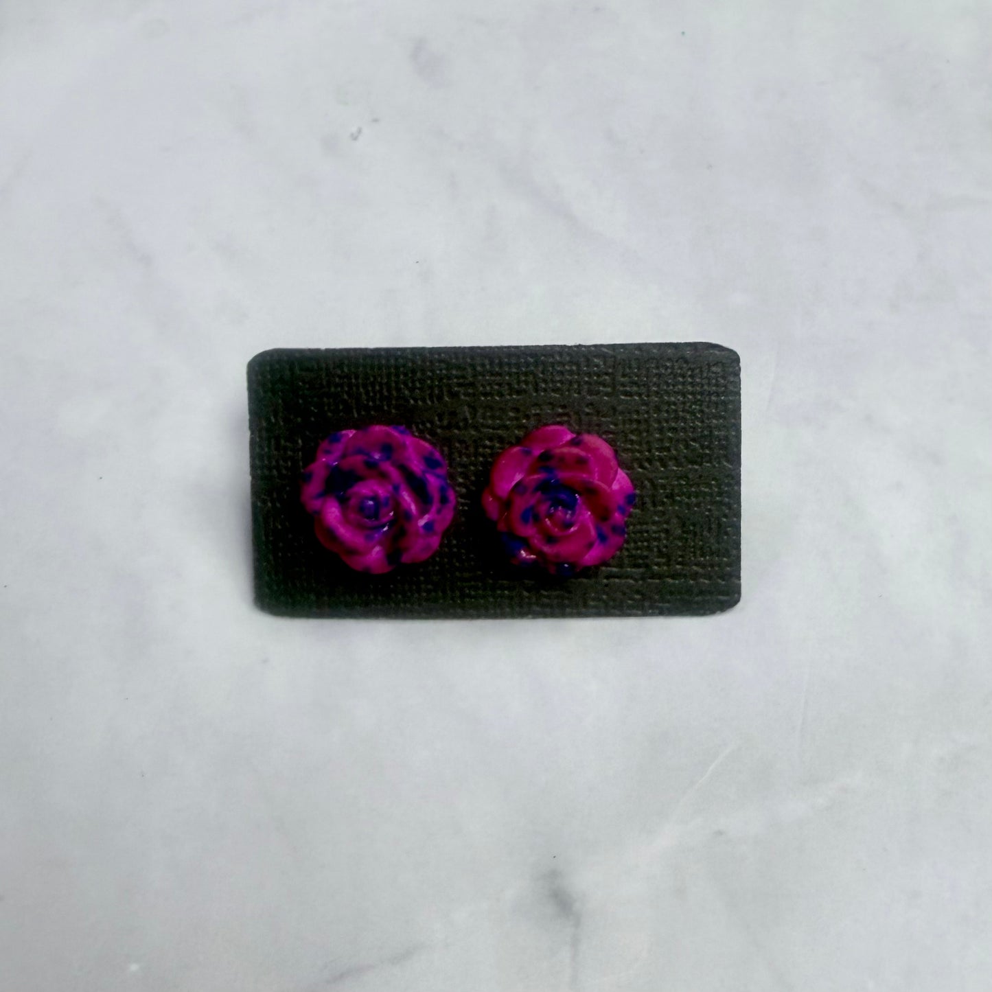 Pink and Purple Rose Stud Earring