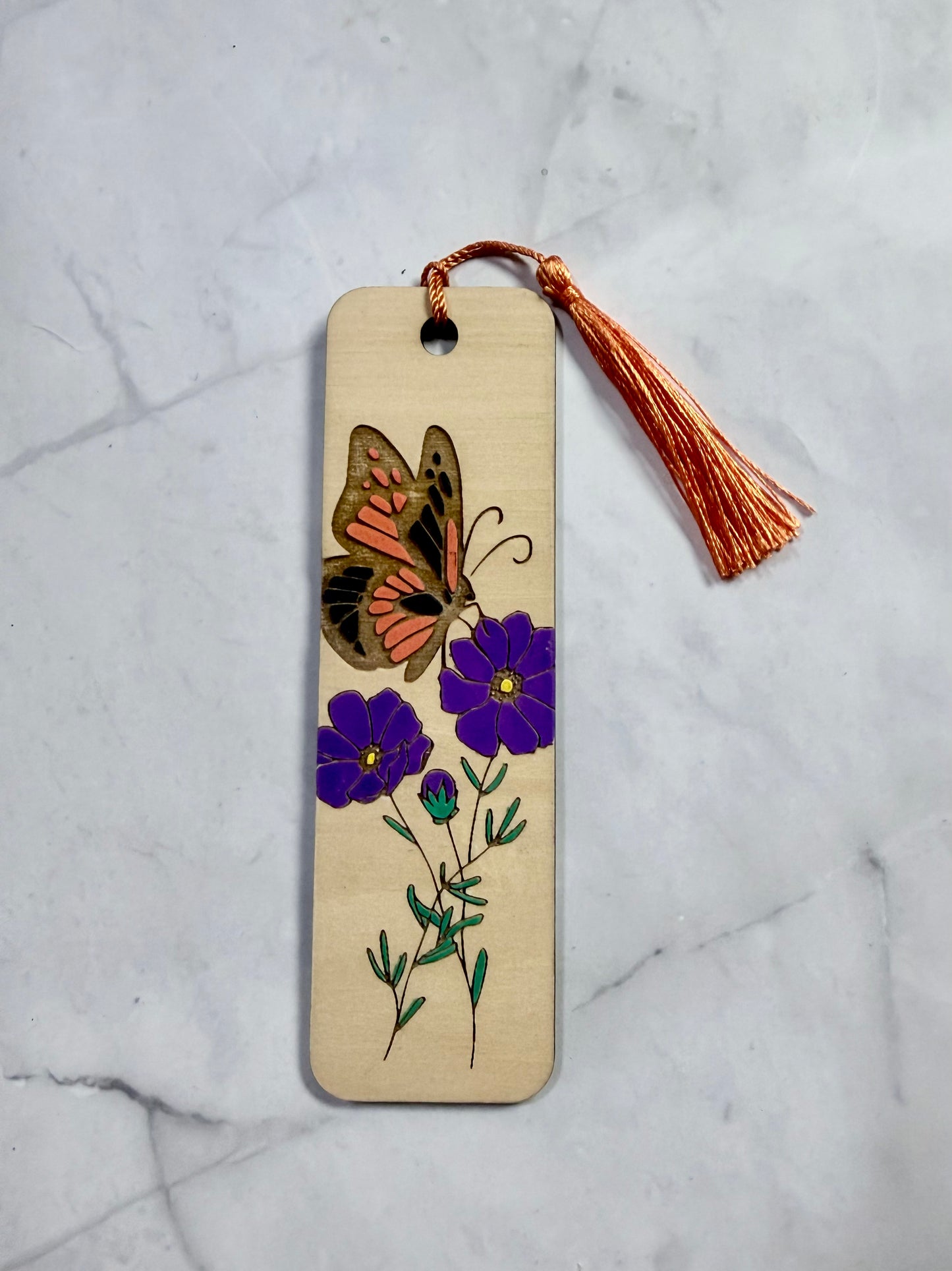 Butterfly and Flowers Bookmark