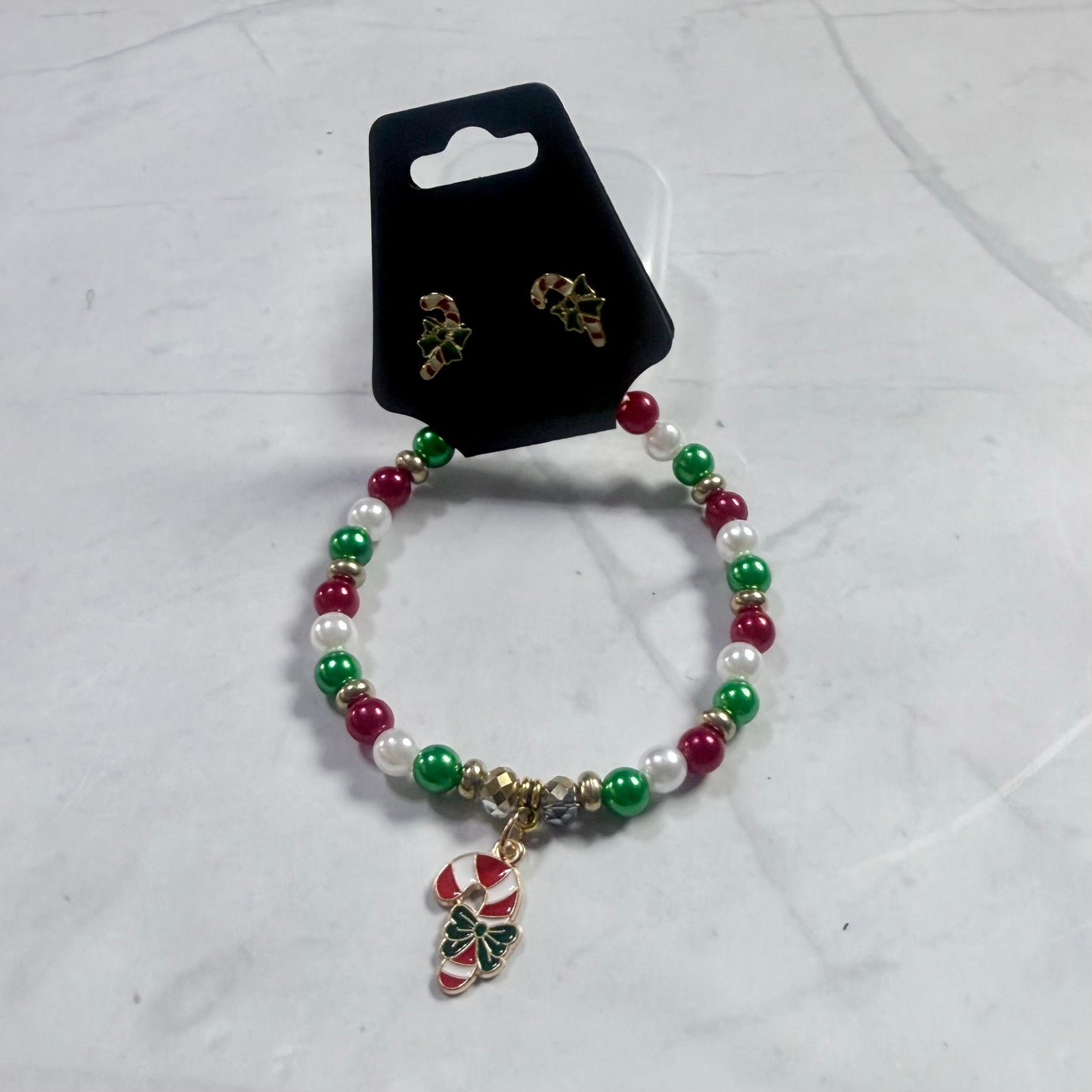 Candy Cane Bracelet and Earring Set