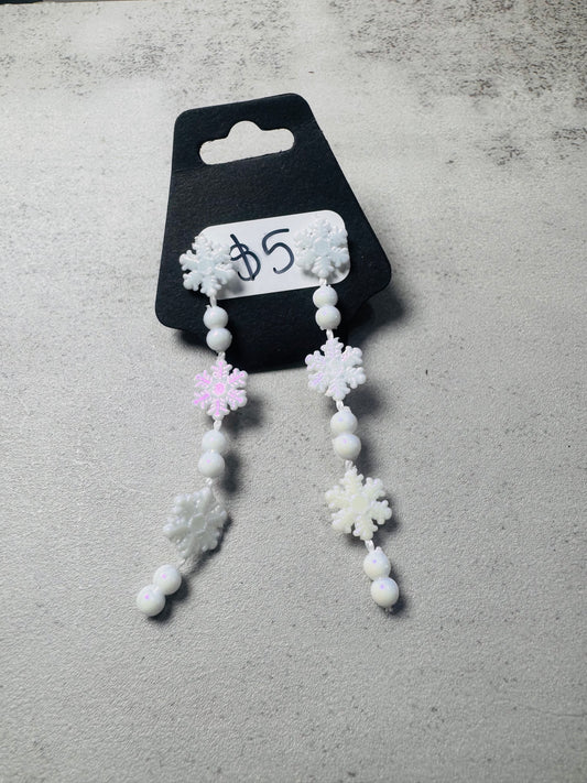 3 Tier Iridescent Snowflake Dangle