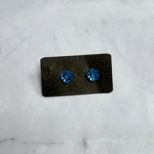 Blue Flower Stud Earring