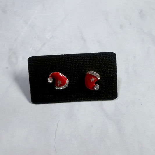 Crystal Santa Hat Stud Earring