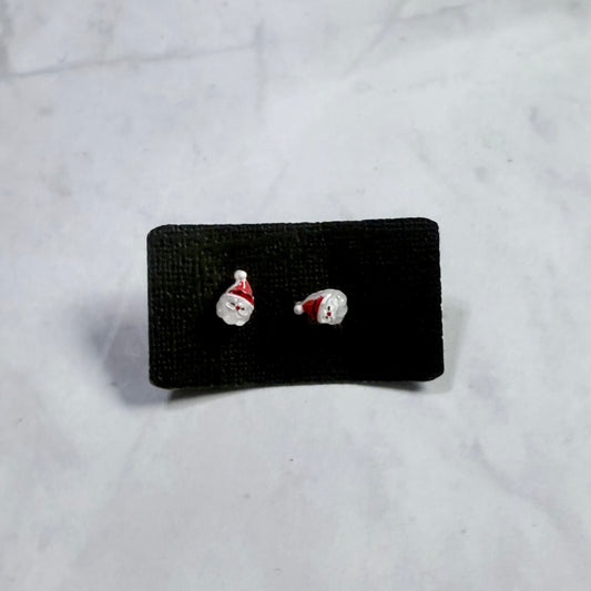 Tiny Fluffy Santa Resin Stud Earring