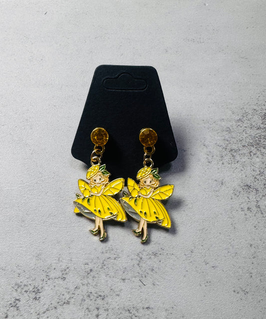 Yellow Fairy w/ Yellow Cz Dangle