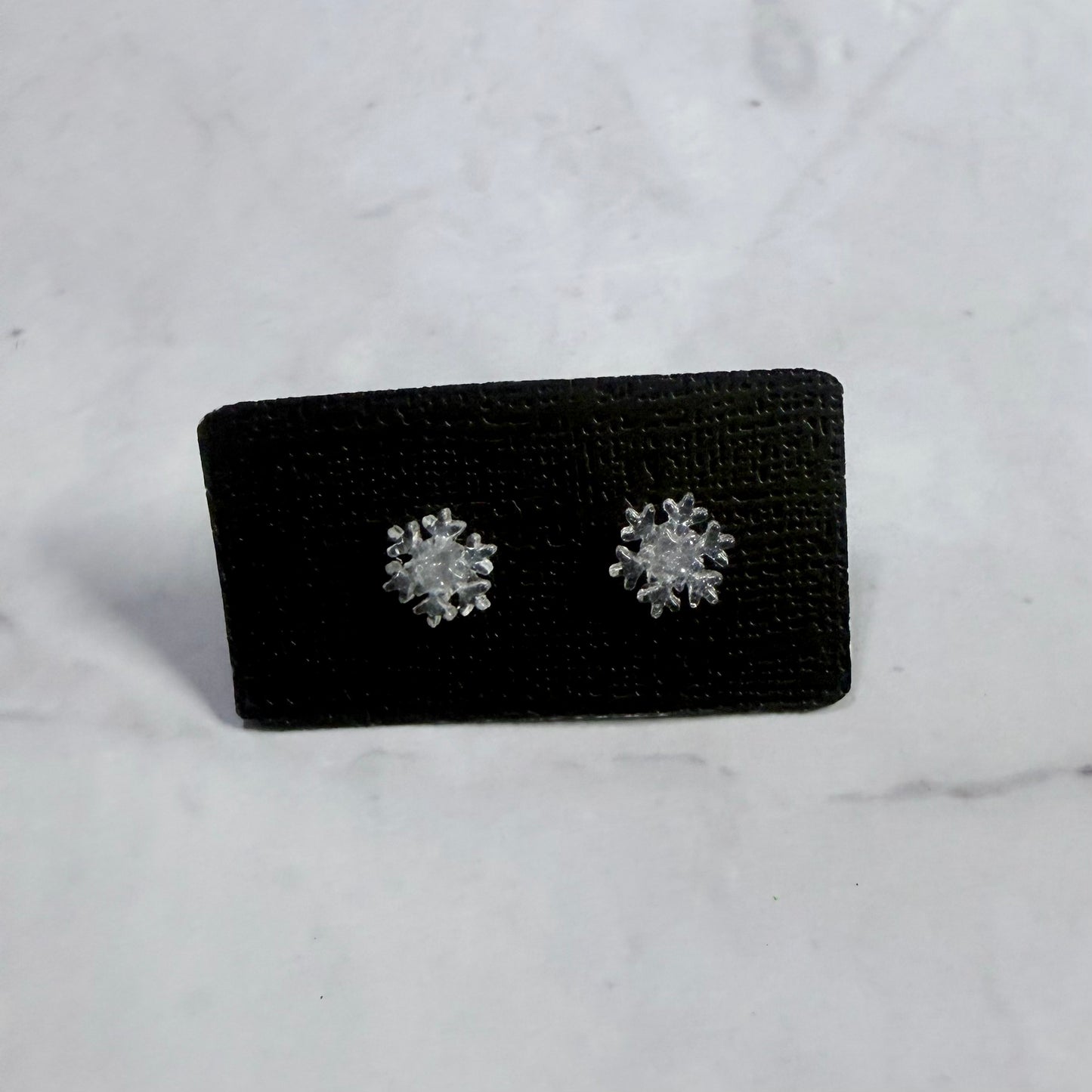 Silver Sparkle Snowflake Stud Earring