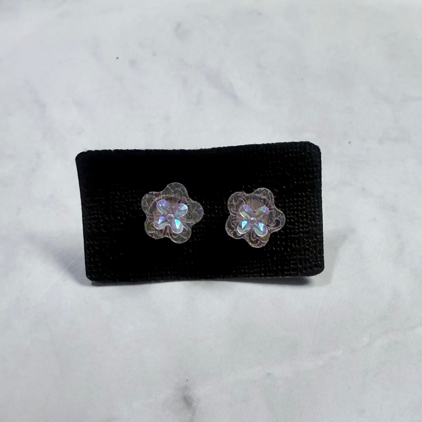 Pink Iridescent Stud Earring