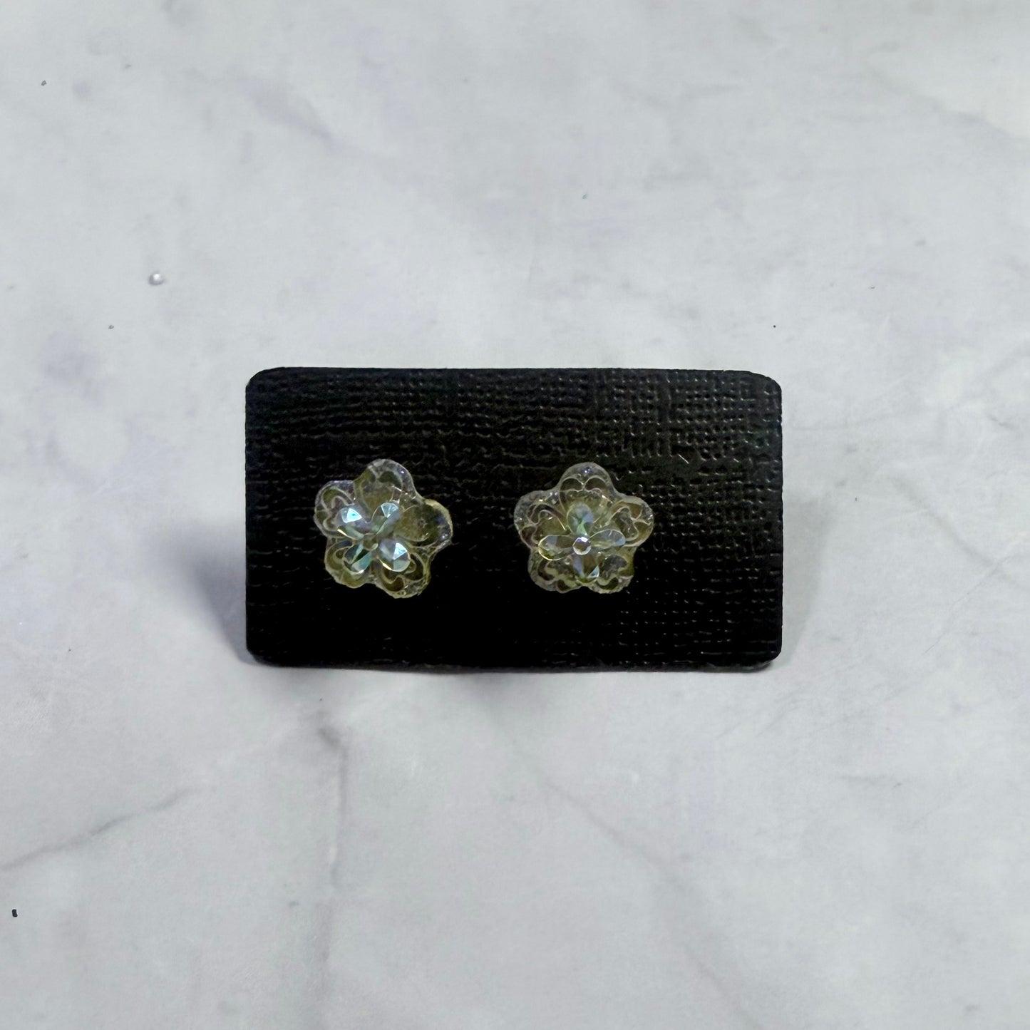 Yellow Iridescent Stud Earring
