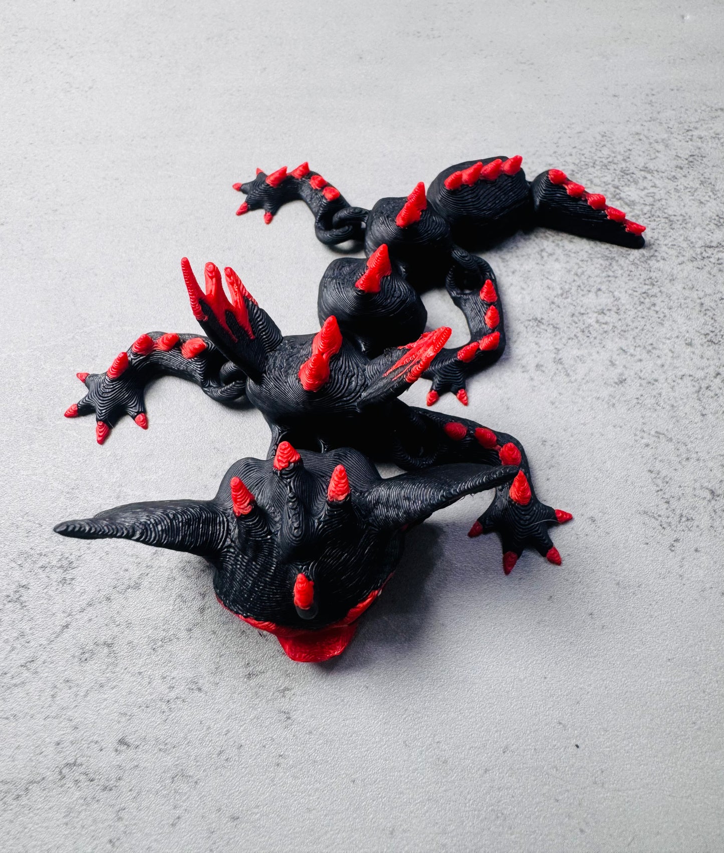 3D Printed Articulated Black&Red Bat Dragon (RTS)