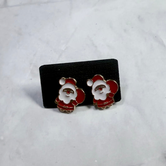 Santa Enamel Stud Earring