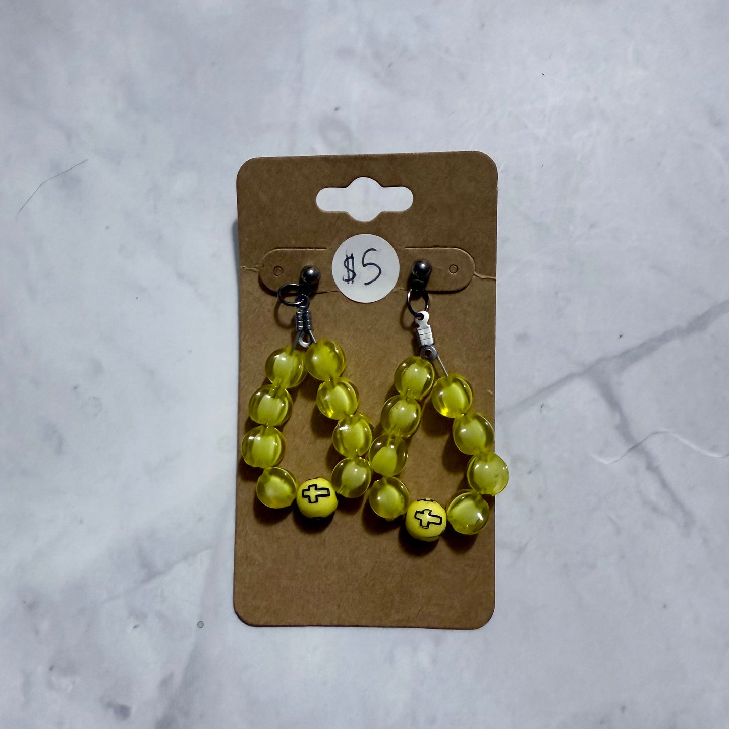 Yellow/Black Cross Dangle