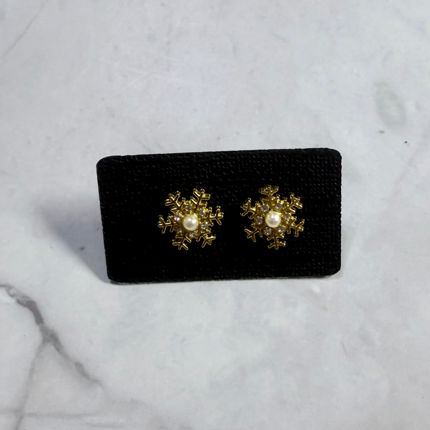 Gold Snowflake Stud Earring