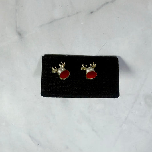 Metal Rudolph Stud Earring