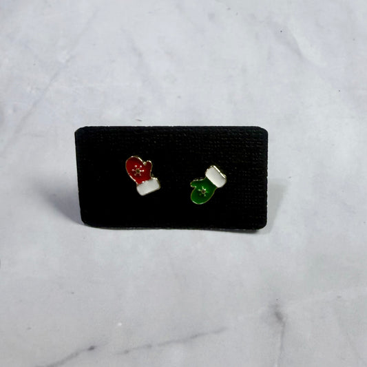 Tiny Mismatched Mitten Stud Earring