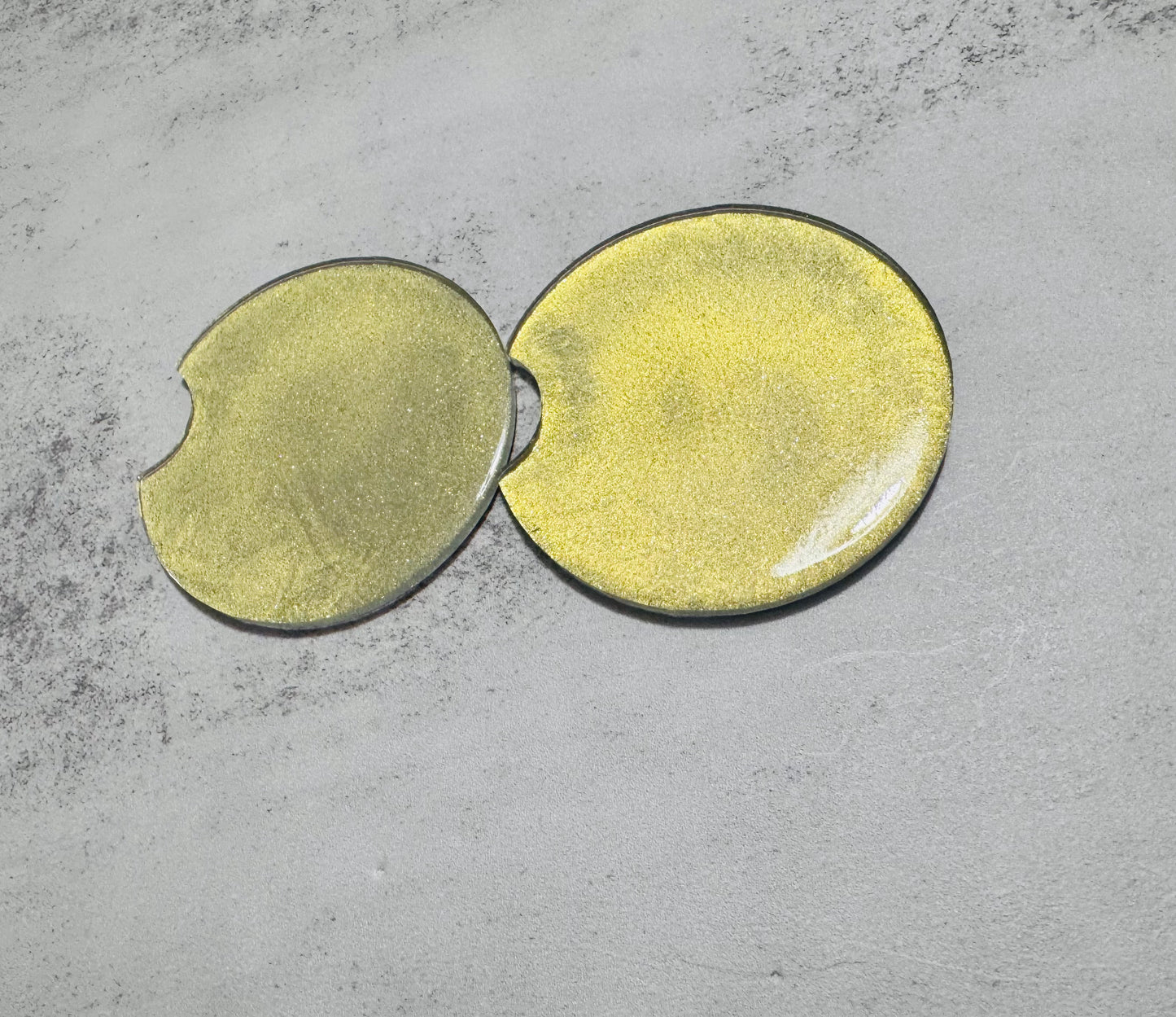 Green Glitter Car Coaster Set
