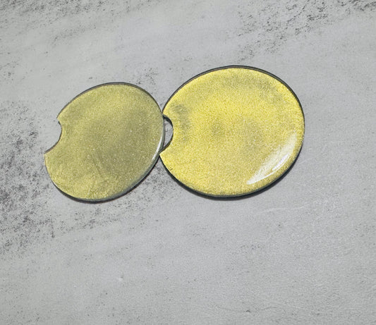 Green Glitter Car Coaster Set