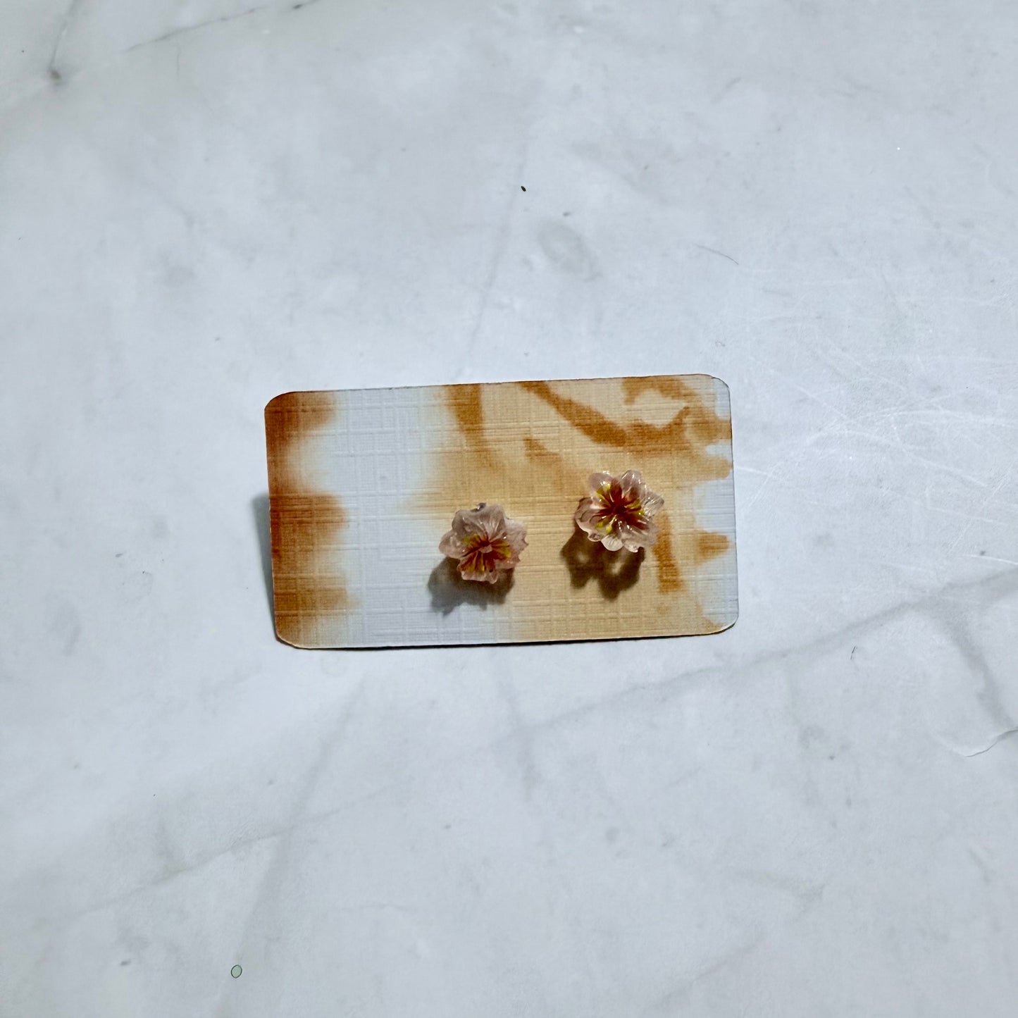 Peach Flower Stud Earring