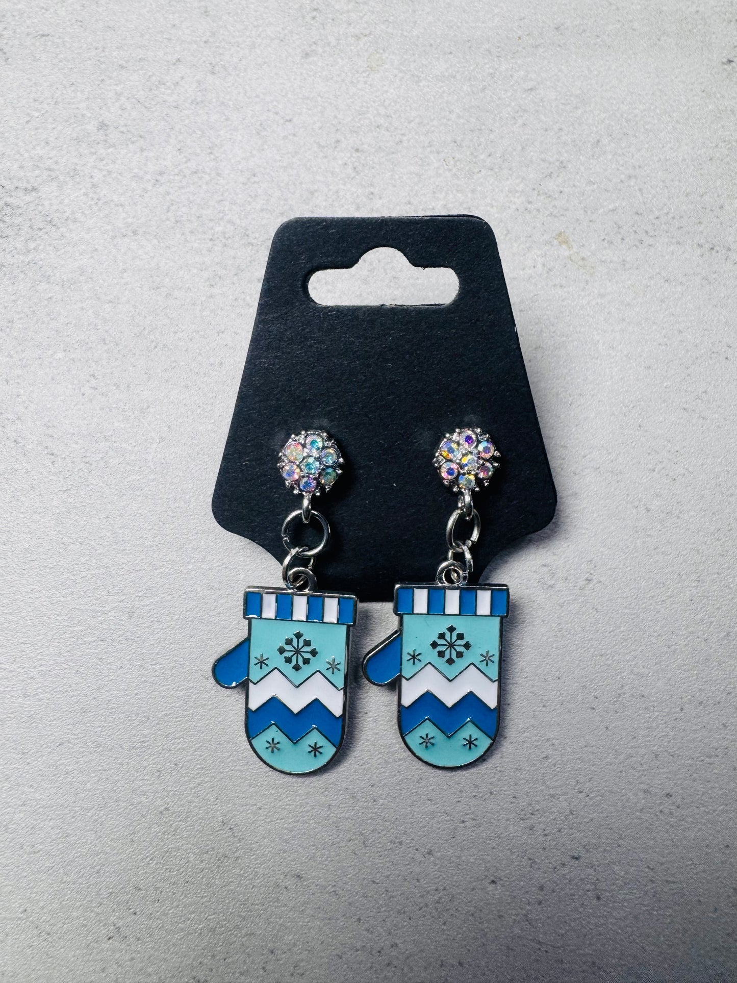 Blue & White Striped Mittens Dangle