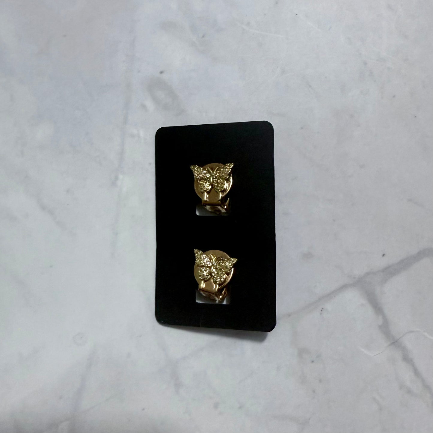 Gold Butterfly CLIP ON Stud Earring