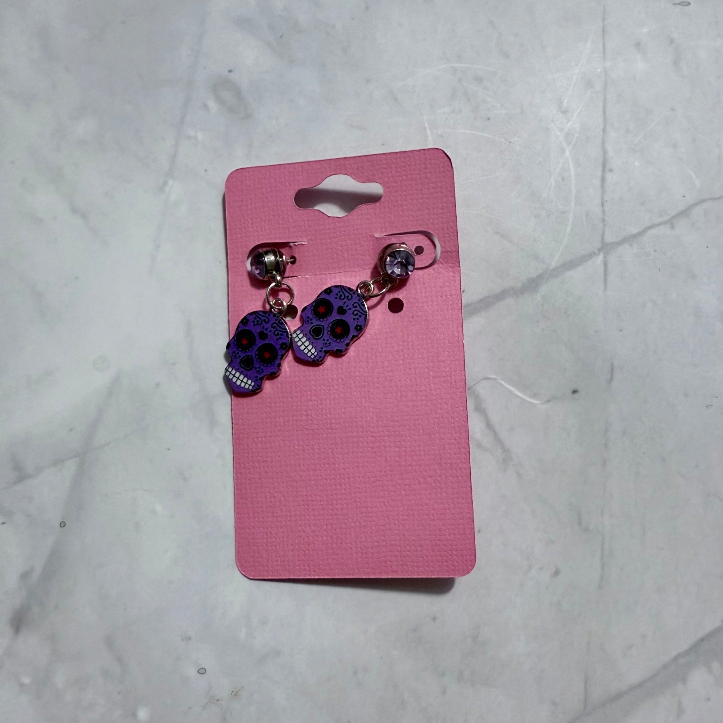 Purple Sugar Skull Dangle