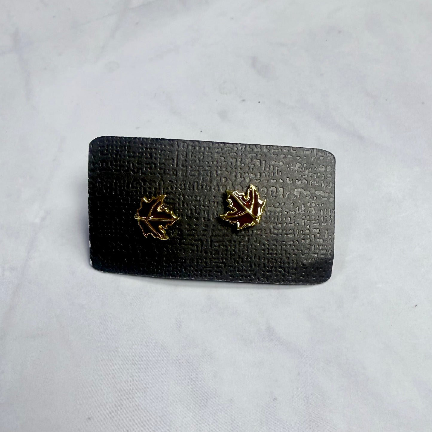 Brown Leaf Stud Earring