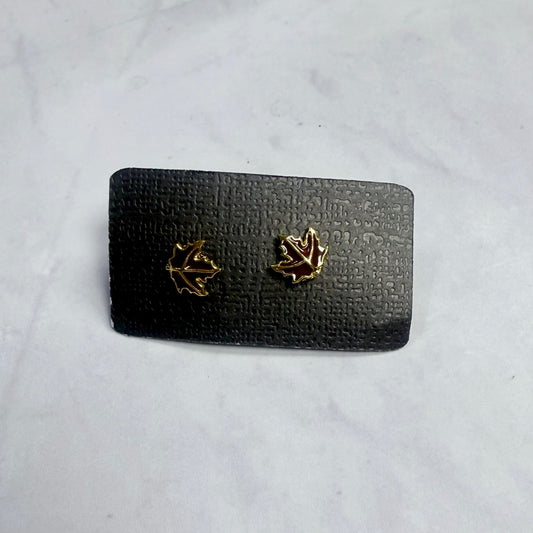 Brown Leaf Stud Earring