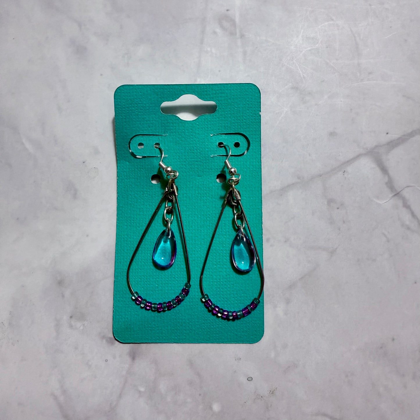 Blue and Purple Teardrop Dangle