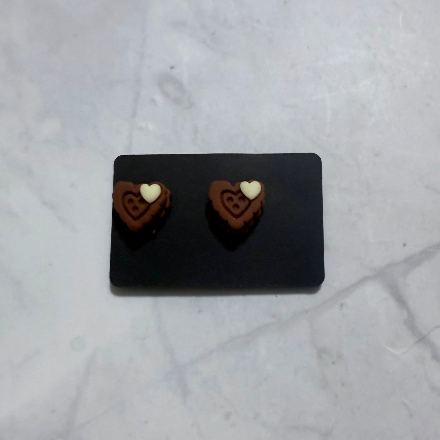Chocolate Biscuit Sweet CLIP ON Dangle Earring