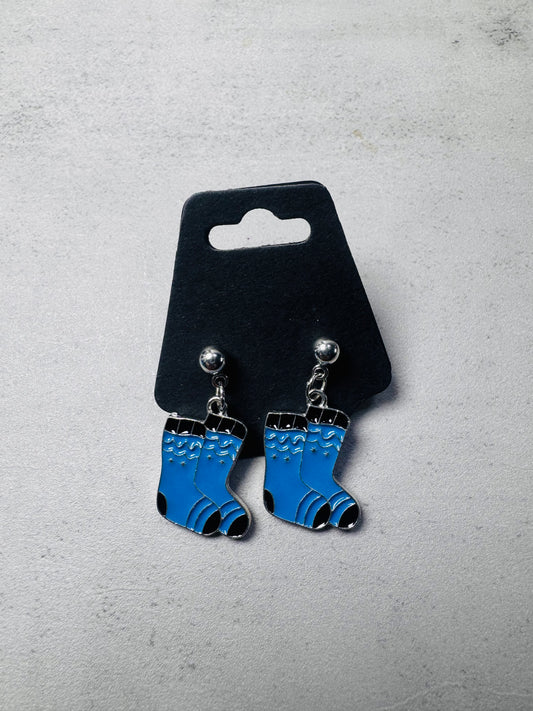 Blue Winter Socks Dangle
