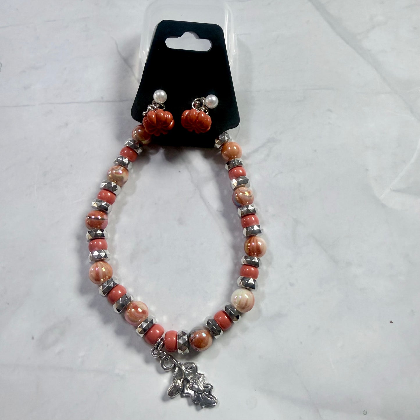 Pumpkin Bracelet and Earring Set